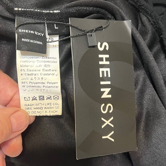 NWT Elegant SheinSxy L Black Ruched Maxi Dress Night Out Party Feminine Bodycore - Picture 14 of 16